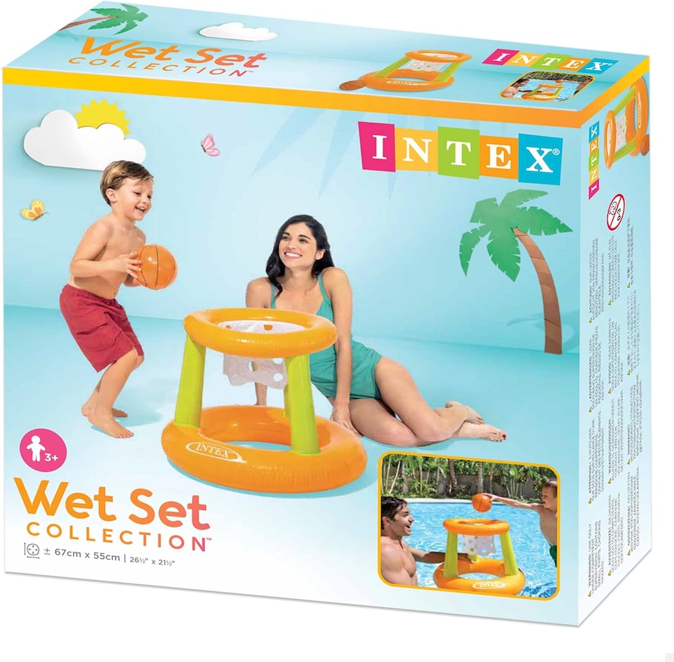 image 1 of Pool Volleyball Game Set And Floating Hoop Game -Water Sports Fun for All Ages