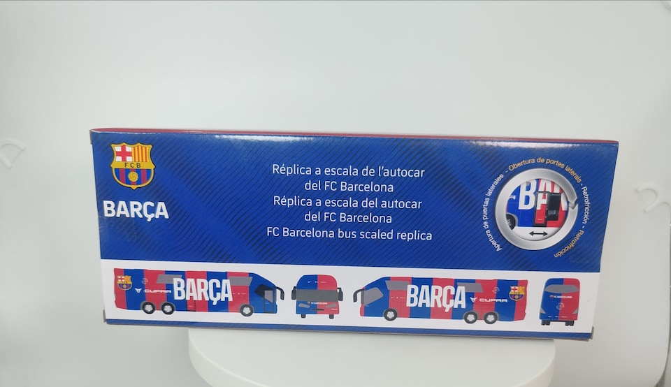 image 1 of FC Barcelona Bus Model Football Team Coach Toy