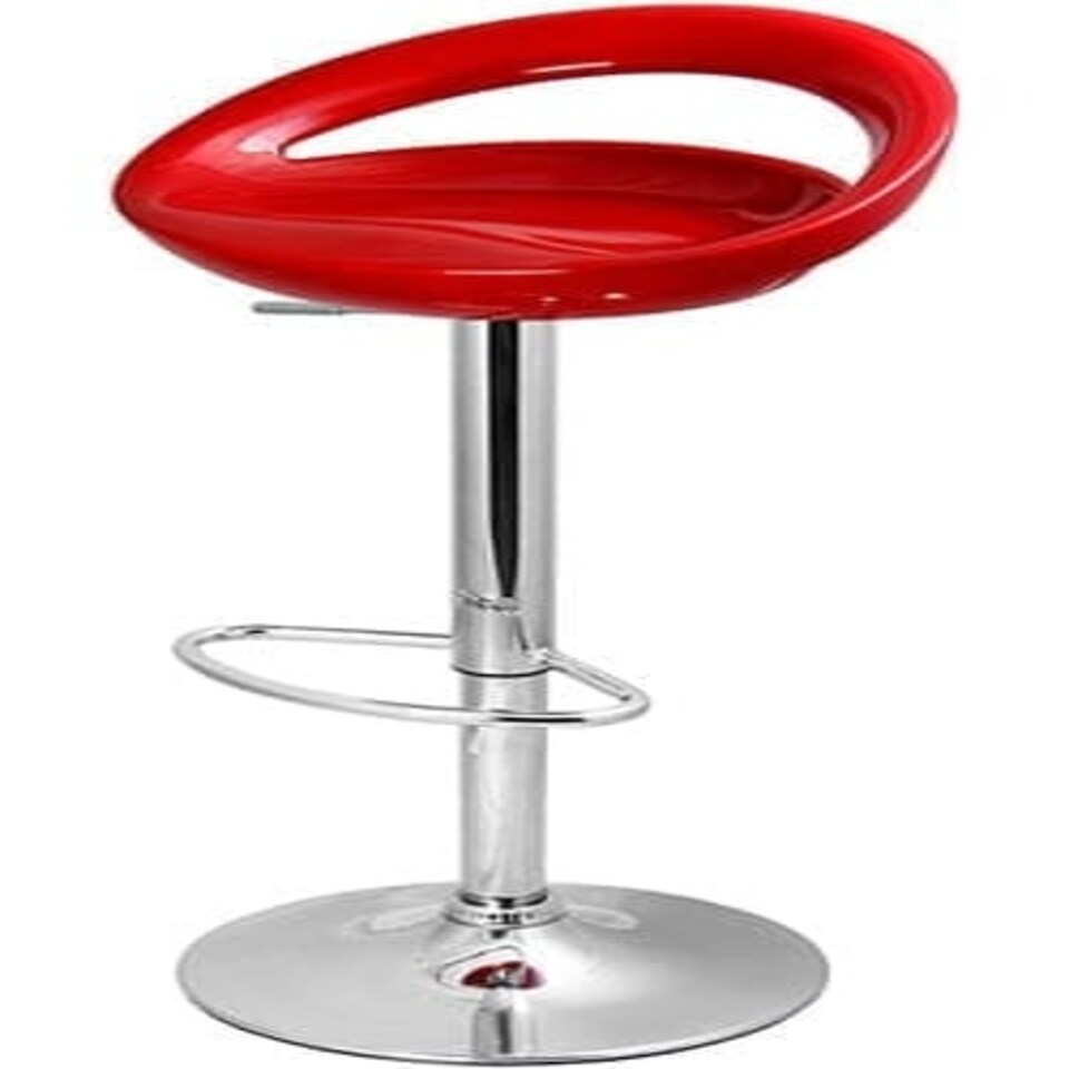 Moon Bar Stool In Metallic Dark Red Red