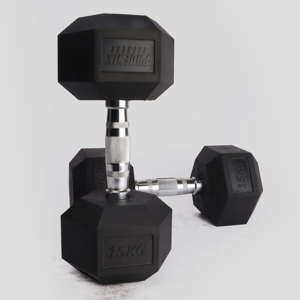 image 1 of Phoenix Fitness Pair of Hex Dumbbells - 15kg