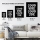 image 3 of Good Wine Good Time Black White Fun Cheeky Wall Art Print 12x16 In