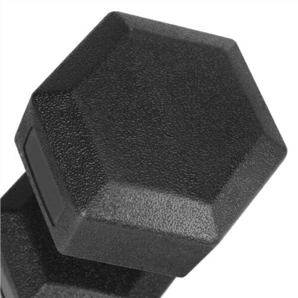 image 1 of Plastic Vinyl Hex Dumbbells - 2 x 5kg