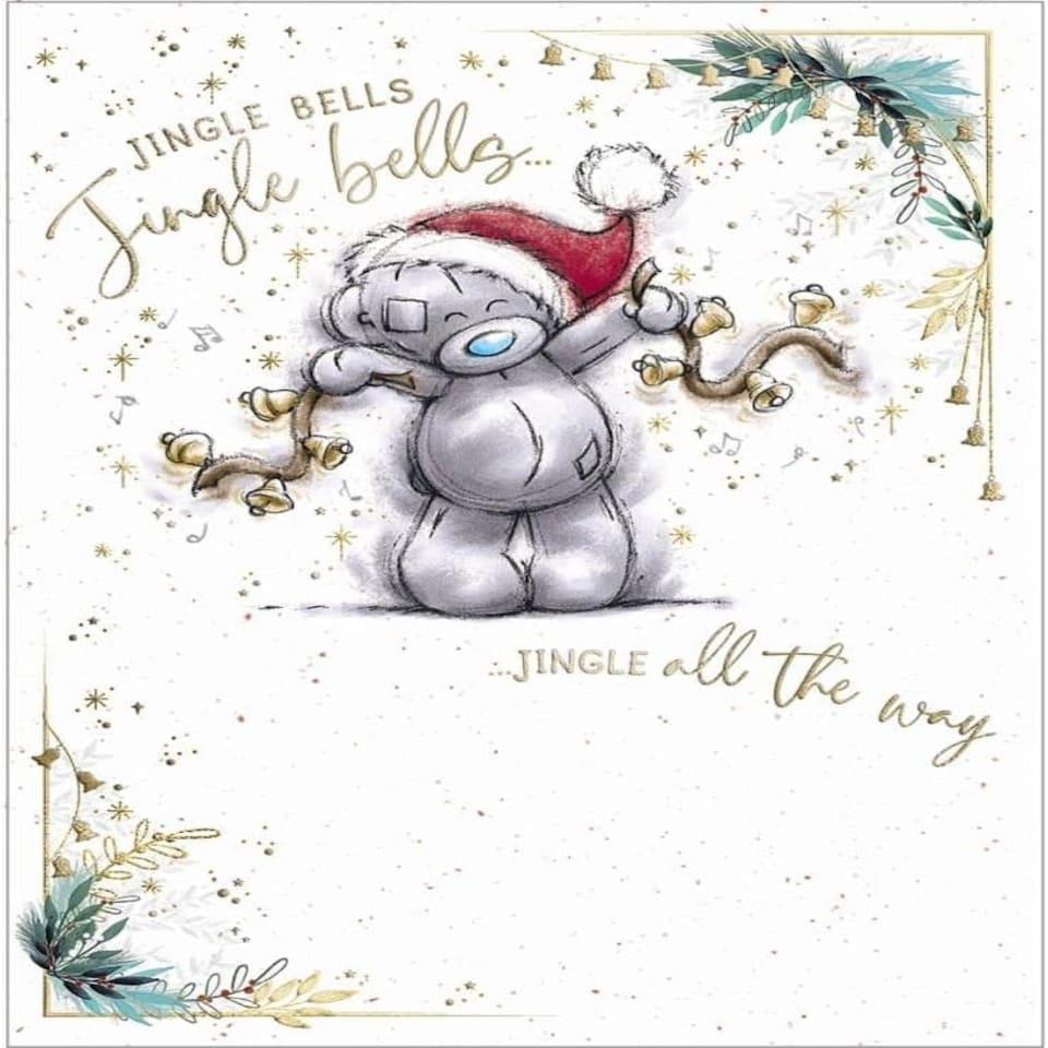 image 1 of Bear Ringing Bells Open Christmas Card