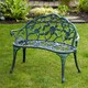 image 4 of Cast Aluminium Garden Bench Metal Frame 2 Seater Patio Chair Outdoor Seating White