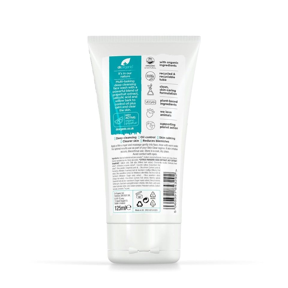 image 1 of Dr Organic Skin Clear Organic Tea Tree Deep Pore Cleansing Face Wash