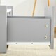 image 8 of HOMCOM Two-Tone Coffee Table Marble Effect w/ Storage Wood Legs Home Furniture Grey