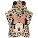 image 1 of Disney Minnie Mouse Girl's Towel Poncho | Kids Pink Hooded Beach Towel | Children's Bath Time Towel with 3D Ears & Bow Hood | Pink Gift