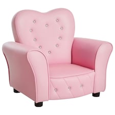 HOMCOM Kids Sofa Toddler Armchair Children Chair Princess-Themed Nursery | Pink | Chair