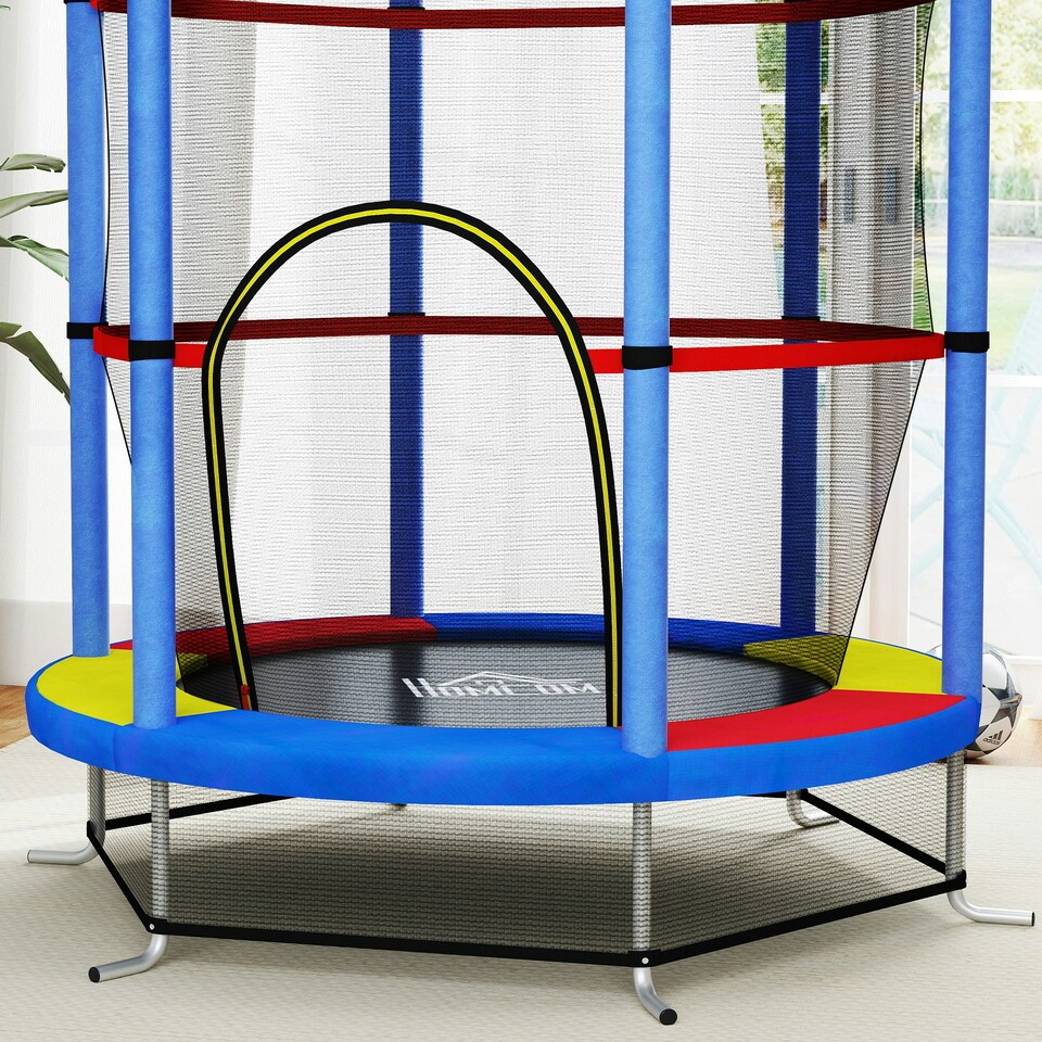 image 1 of HOMCOM Kids Trampoline Mini Bouncer w/ Enclosure Net for 3-6 Years