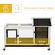 image 3 of PawHut Rabbit Hutch, Guinea Pig Cage with Wheels, Outdoor/Indoor, Brown