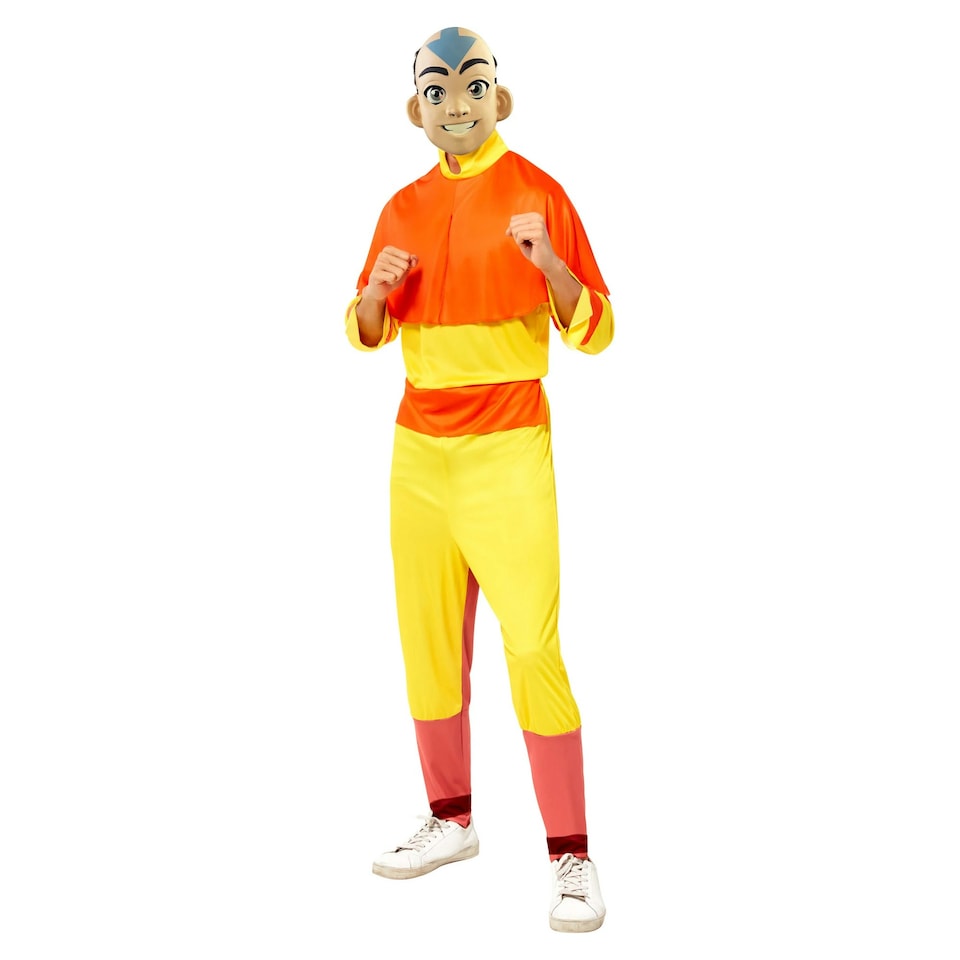 Avatar: The Last Airbender Mens Aang Costume - Yellow/Orange - L L