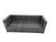image 5 of Fimous Rattan Dining Table Sofa Armchair Set with Side Table Big Footstool Outdoor Garden Furniture Set Dark Grey Mixed