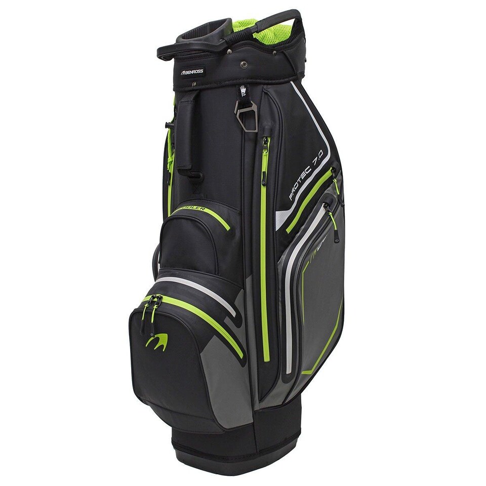 image 1 of Benross ProTec 7.0 Waterproof Golf Cart Bag - Black/Charcoal/Lime