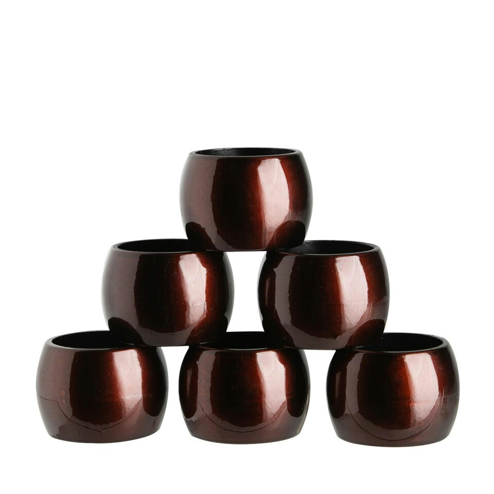 image 1 of Argon Tableware Metallic Napkin Rings - 4.5cm - Dark Red - Pack of 6 Red