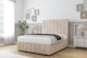 image 3 of Sloomy Langston Sand Naples Divan Bed Base No Drawers With 54 Inch Floor Standing Headboard & 12 Inch Matching Footboard | Cream | Sand | Double | 1