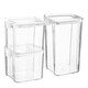 image 1 of Argon Tableware 3 Piece Food Storage Containers Set - 2 Sizes - White - Resuable Container Meal Prep Container Tub Tupperware Airtight Lid