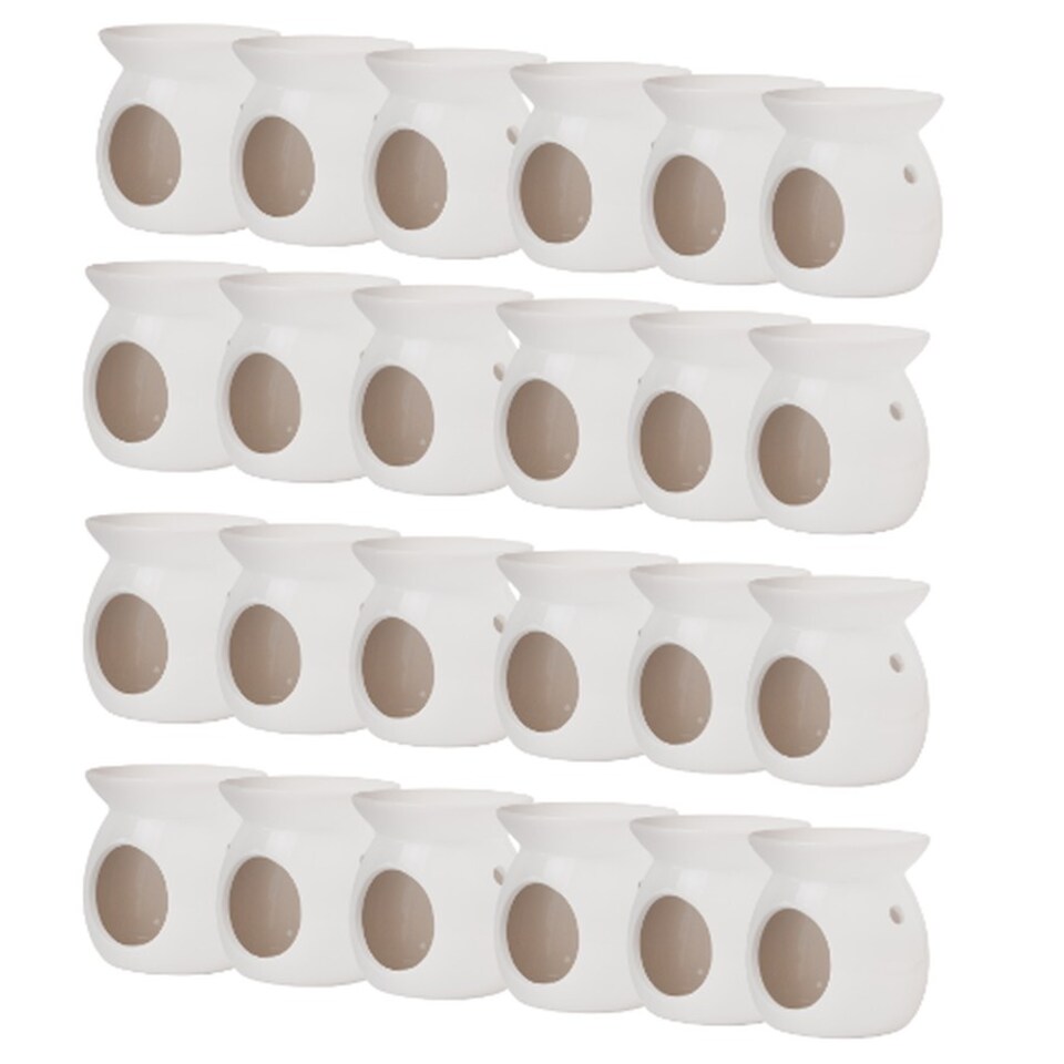 image 1 of White Ceramic Oil Wax Melt Burner 10cm | White | 12 - White | One Size | 12