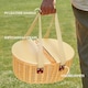 image 6 of Outsunny Wicker Picnic Basket for 2 with Pine Wood Lid, Light Brown