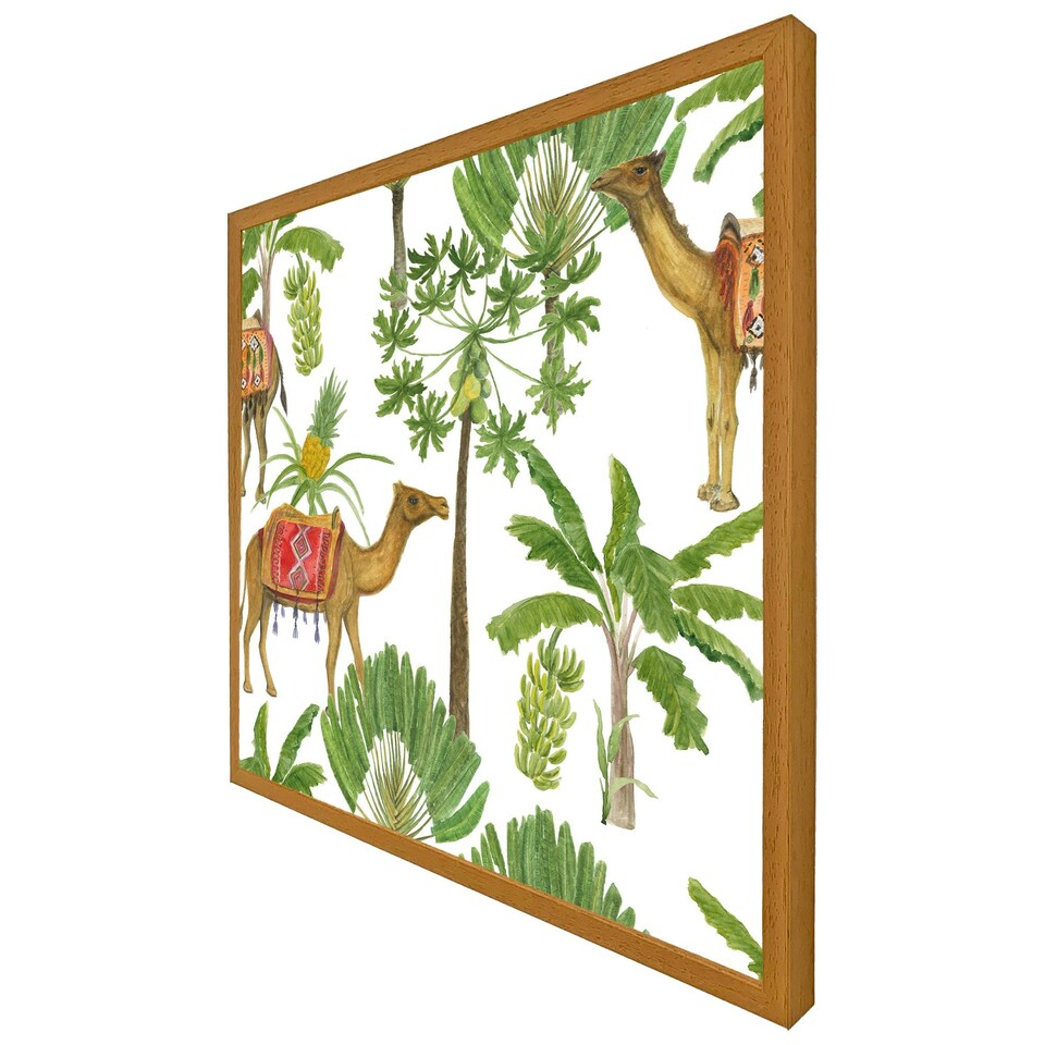 image 1 of Camels & palm trees (Picture Frame) Black | L