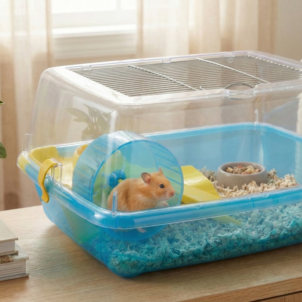 image 1 of Hamster Guinea Pig Pet Animal Terrarium Cage Play Wheel House Hutch Enclosure