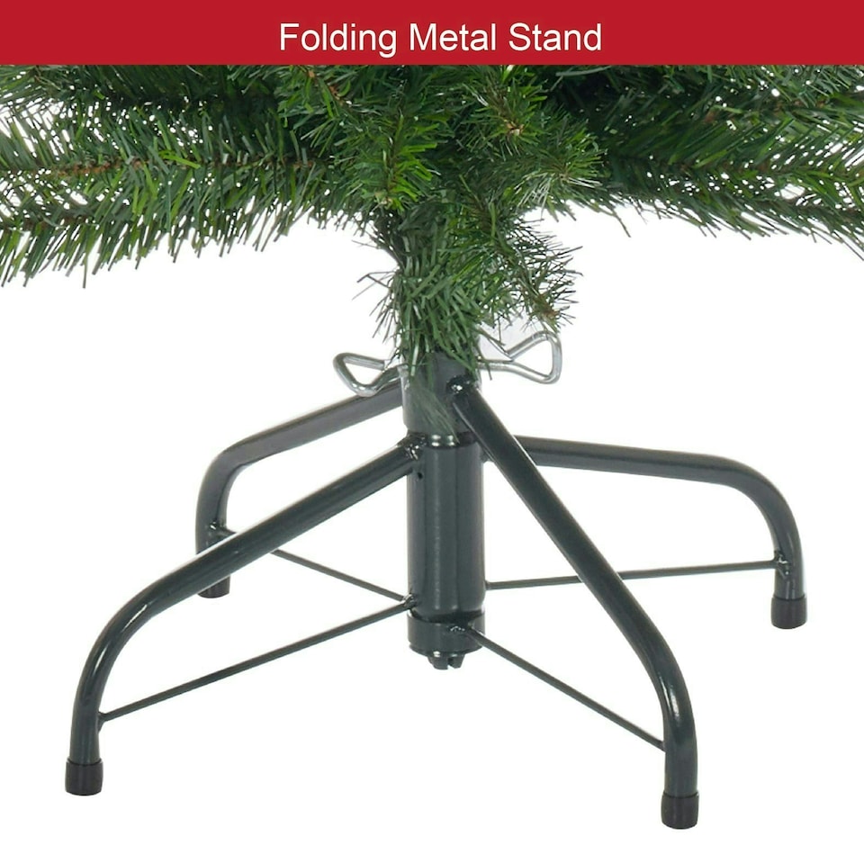 image 1 of 6ft Green Slim Line Christmas Tree | Green | 6ft