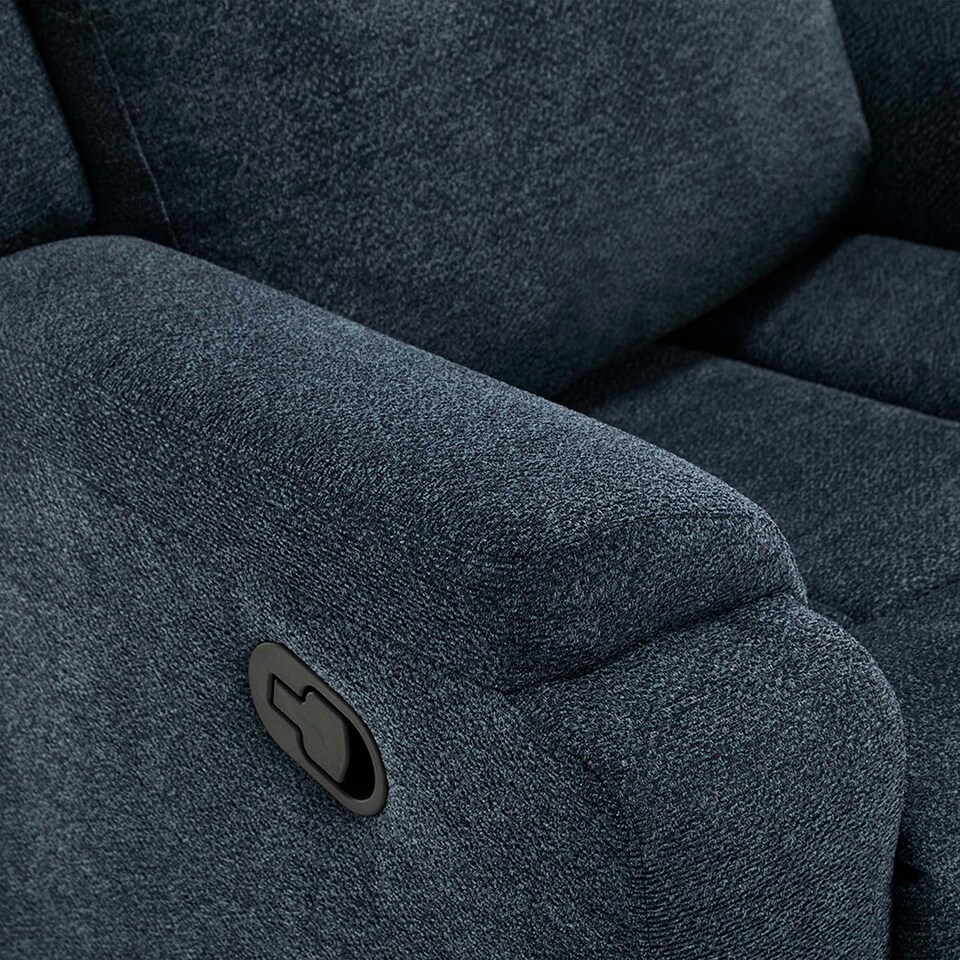 image 1 of Orka Manual Recliner Chenille Fabric Chair Blue