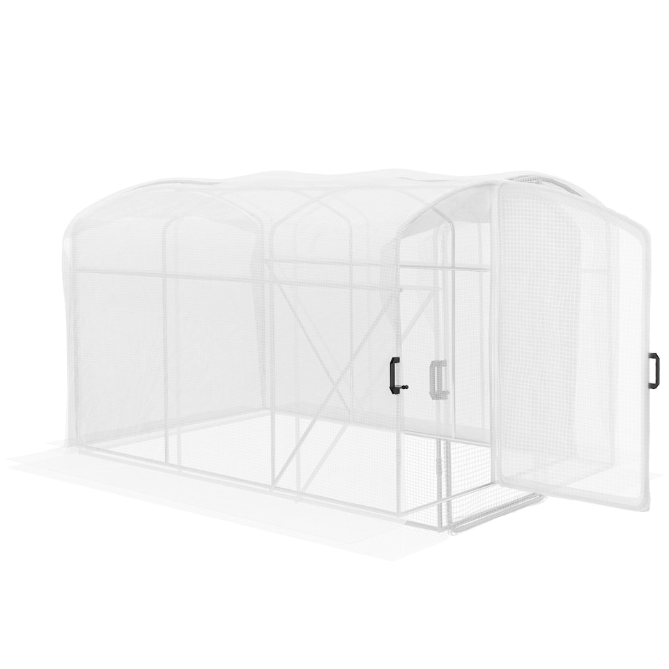 image 1 of Outsunny 3 x 2 x 2m Polytunnel Greenhouse with Door, Galvanised Steel Frame