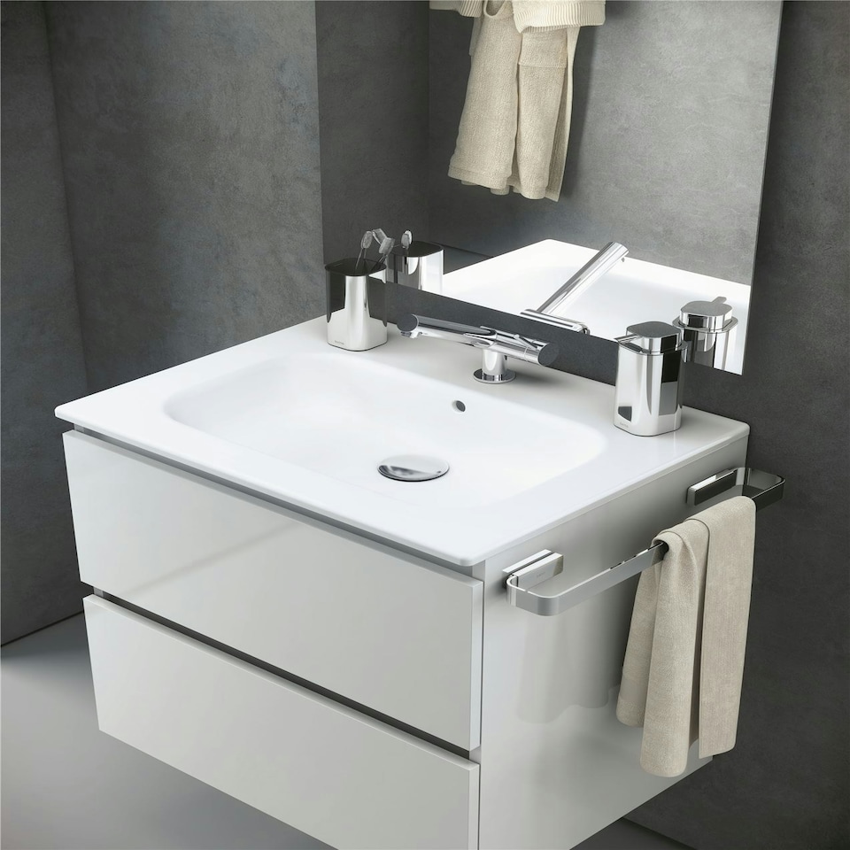image 1 of Cosmic Soap Dispenser w/ Durable Stainless Steel for Bathroom,Light Grey - 370ml
