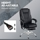 image 5 of Vinsetto Massage Office Chair with 6 Point Massage and Heat, Desk Chair with Footrest, Reclining Backrest, Swivel Wheels, Adjustable Height, Black