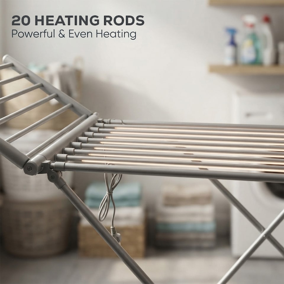 image 1 of Alivio Foldable Clothes Drying Rack with Extendable Wings, Portable Indoor & Outdoor Laundry Airer