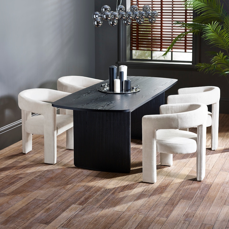 image 1 of Louis Fluted Extending Dining Table - Black