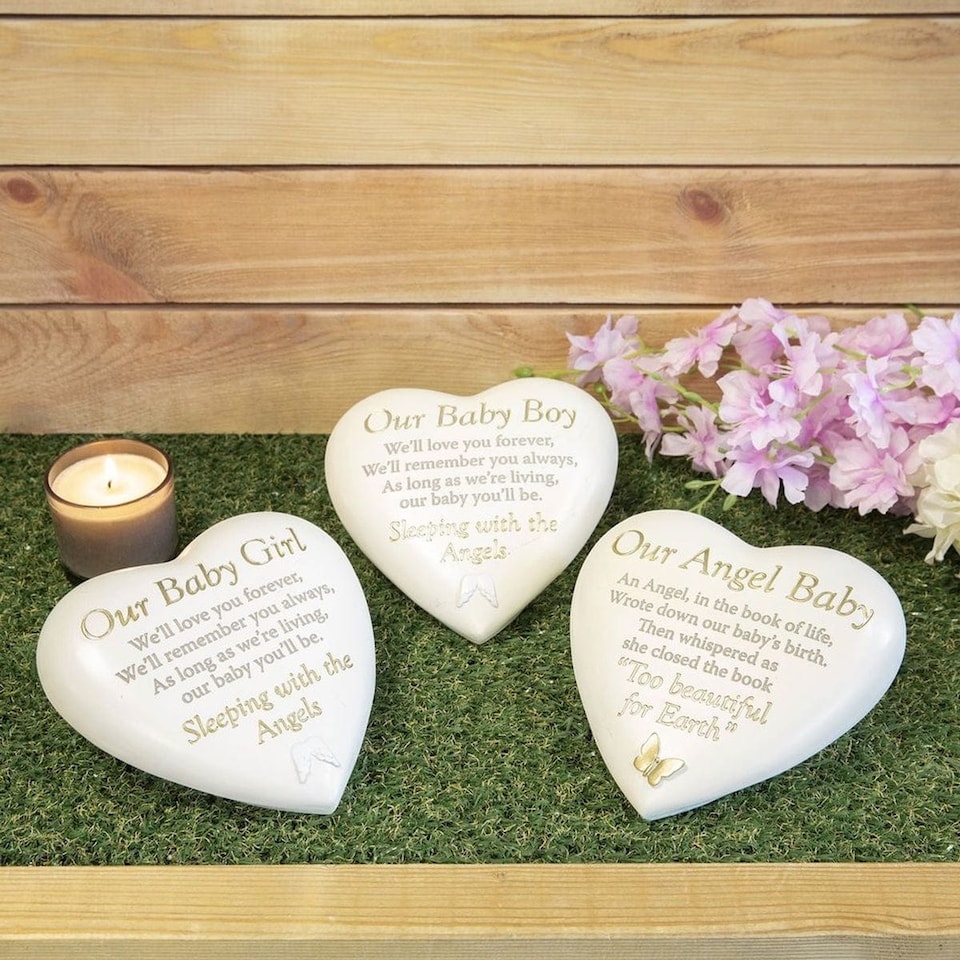 image 1 of Widdop Gifts Our Angel Baby Heart-Shaped Graveside Plaque