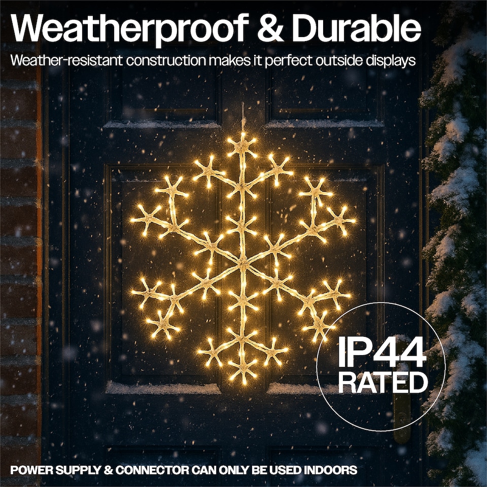 image 1 of 50cm 180Warm White LED Metal Snow Flake 3m lead Outdoor