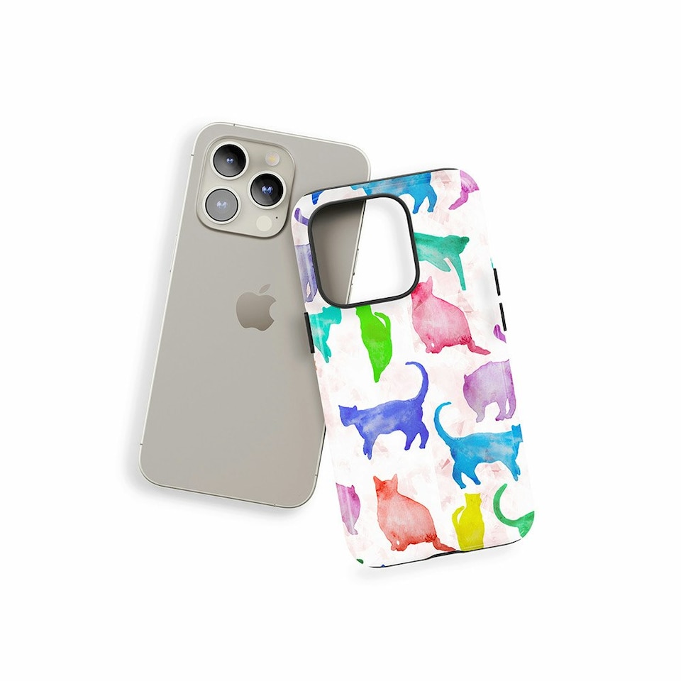 image 1 of Abstract Cats Phone Case | Multi | iPhone 15 Pro
Tough | iPhone 15 Pro
Tough