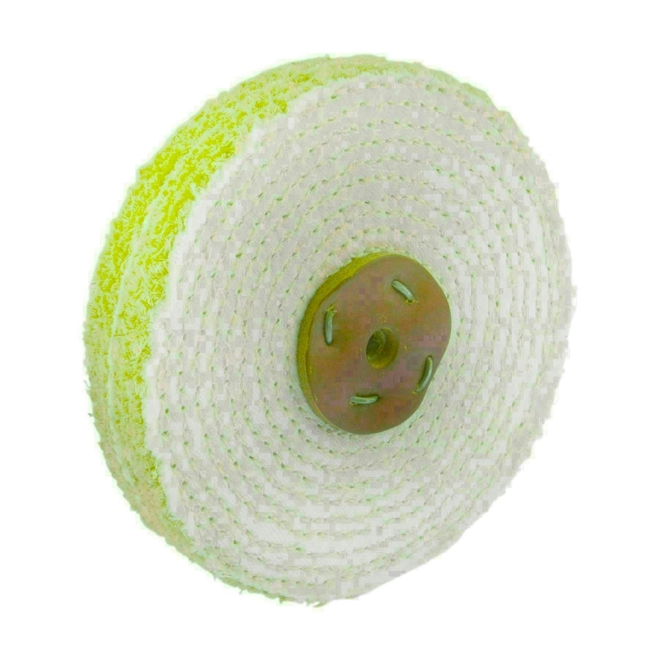 image 1 of Coarse Sisal Fast Cut Buffing Polishing Mop 6" x 1" 2 Section 1st Stage Metal
