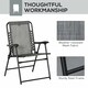 image 6 of Outsunny Set of 2 Patio Folding Chair Set, Garden Portable Outdoor Chairs with Armrest and Breathable Mesh Fabric Seat and Backrest, for Camping, Beach, Deck, Lawn, Grey