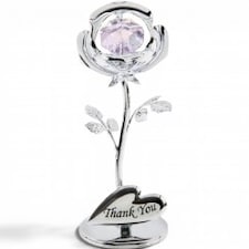 Widdop Gifts Crystocraft Thank You Rose ornament