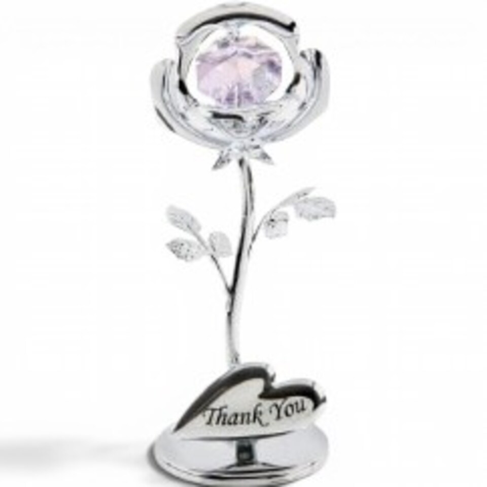 Widdop Gifts Crystocraft Thank You Rose ornament