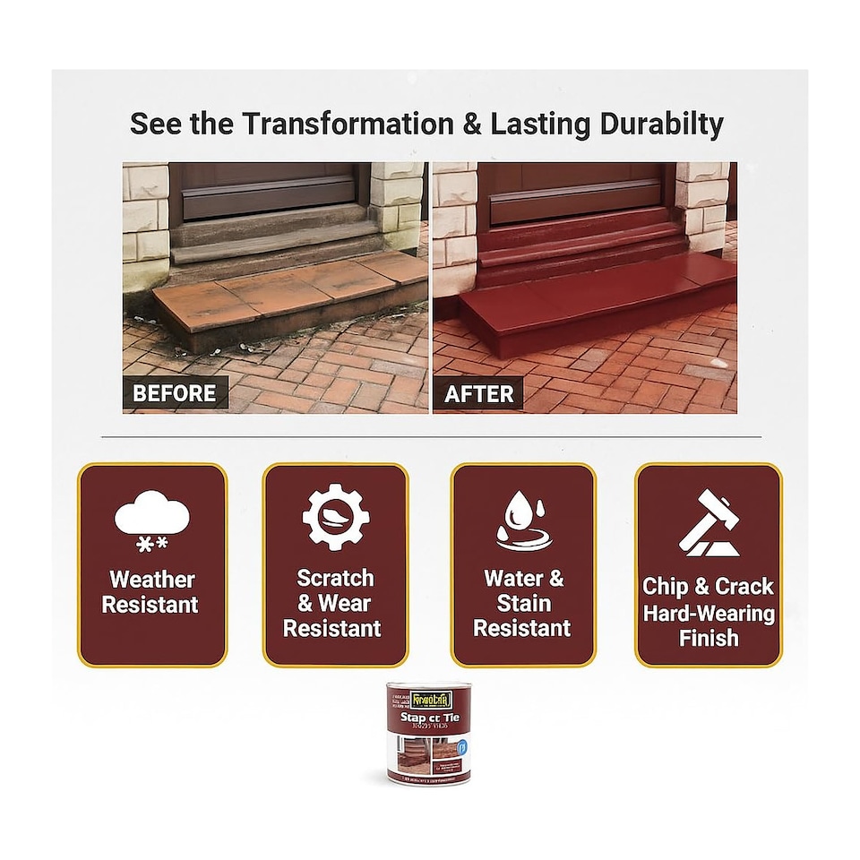 image 1 of Rustins Quick Dry Step and Tile Paint 500ml - STRDW500