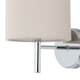 image 3 of Set of 2 Brea - Chrome Wall Lights with Natural Linen Shade | Chrome | Brown | 2