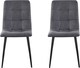 image 3 of MCC Direct Henri Faux Suede Leather Dining Chairs Set of 4 Dark Grey
