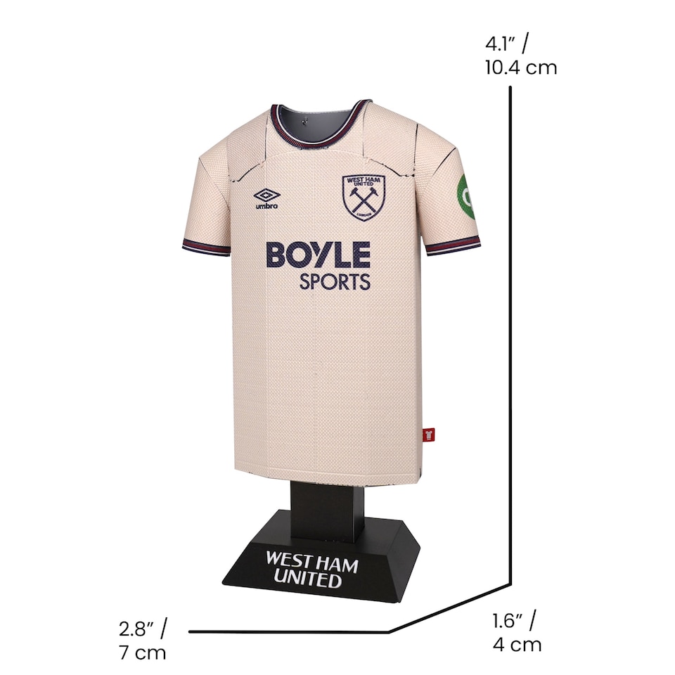 image 1 of RadStuff Alloy Metal Football Shirt - West Ham United Away Kit 2025/26