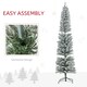 image 6 of HOMCOM 7ft Artificial Pencil Christmas Tree with 405 Snow Flocked Branches, Metal Base, Realistic mas Tree, White