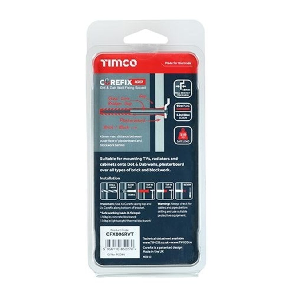 image 1 of Timco - Corefix 100 Radiator & Boiler Kit (Size 5.0 x 100 - 6 Pieces)