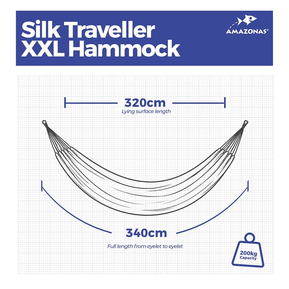 image 1 of Amazonas XXL Ultralight Camping Hammock – Silk Traveller