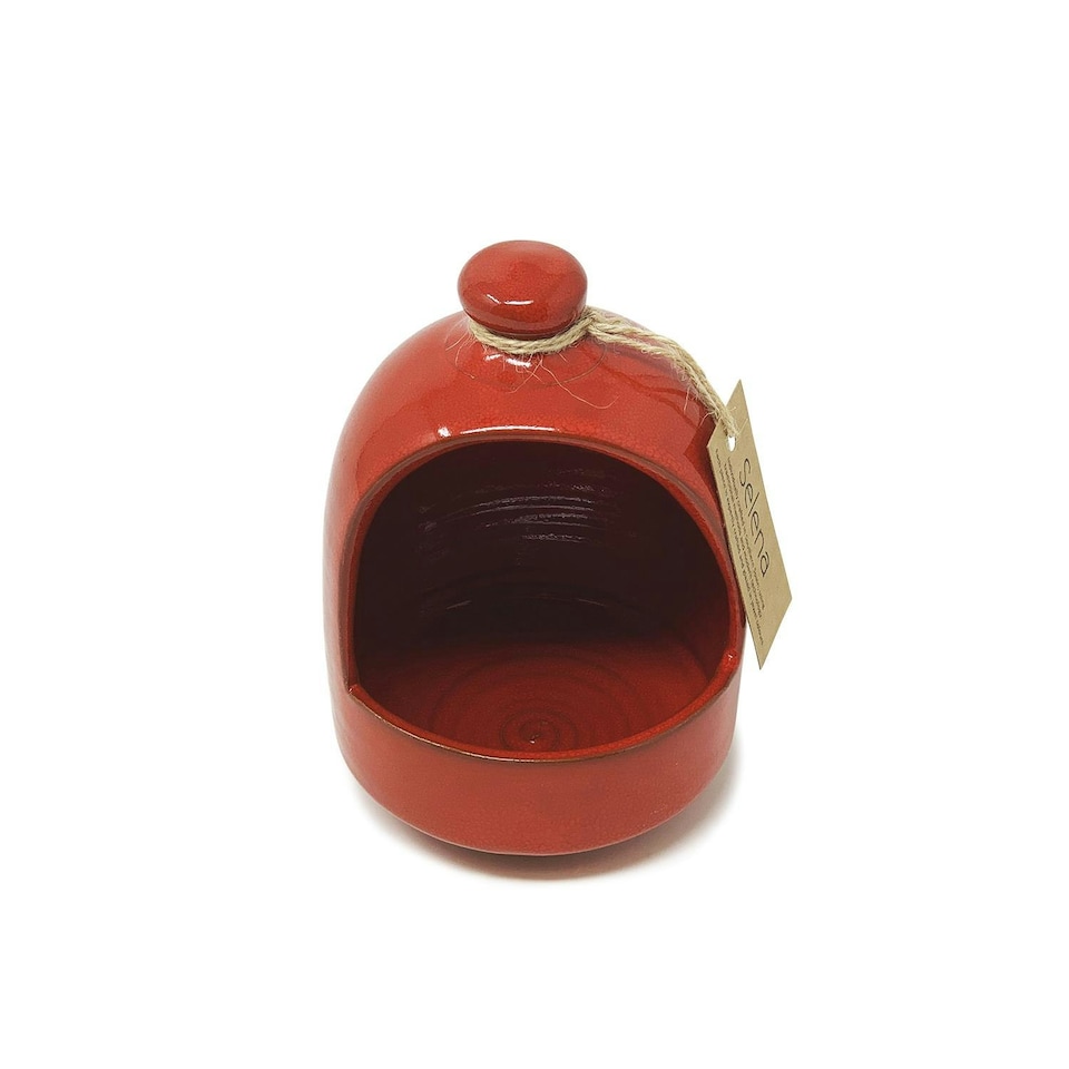 image 1 of Verano Spanish Ceramics Selena Glazed Salt Pig - 11cm Red