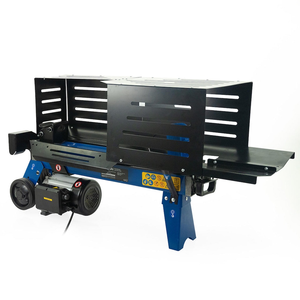 image 1 of Hyundai 7 Tonne Horizontal Electric Log Splitter with Hydraulic Ram, Steel Protection Cage 520mm Length Wood Chopper HYLS7000HE