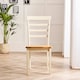 image 2 of Furniturebox Whitby 2x Solid Wood Cream Chair Oak Seat Dining Chairs