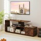 image 10 of COSTWAY TV Stand 55 Inches 3-Tier Entertainment Center Brown Brown