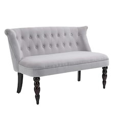 HOMCOM Velvet-Feel French Inspired Two-Seat Lounge w/ Wood Frame